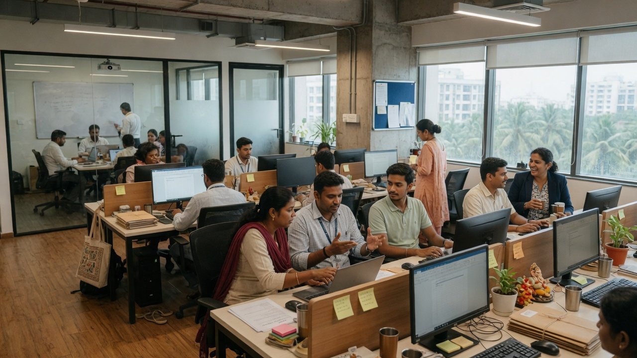 Modern corporate technology office in India